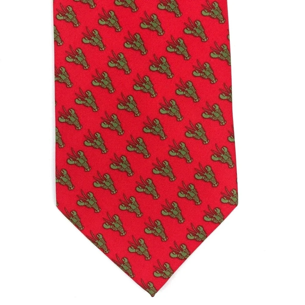 Utopia Men's Tie Handmade Red Green Lobster Sea Life Animal Necktie 56